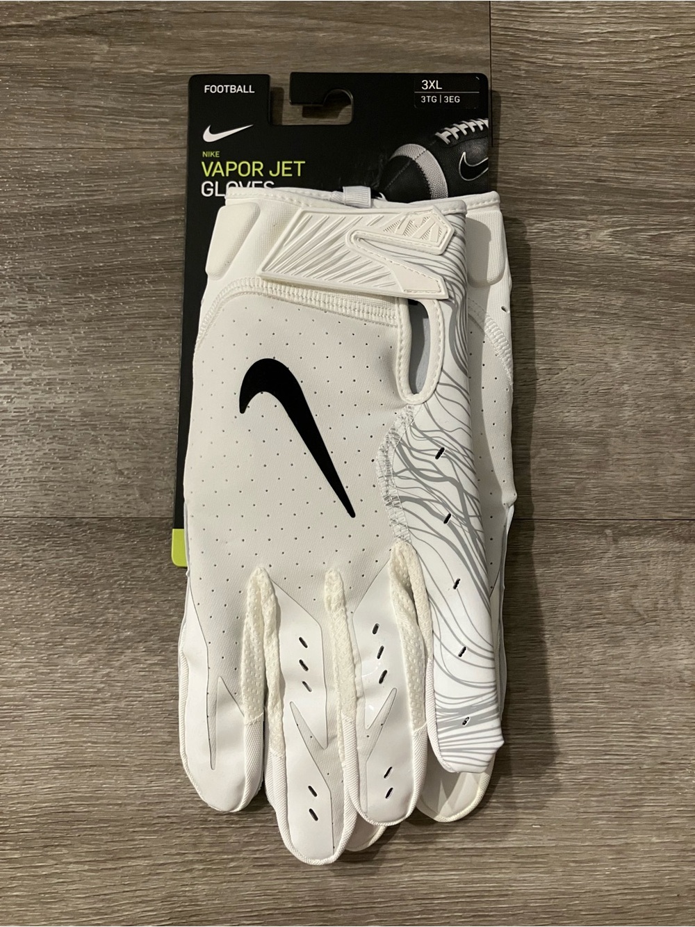 NEW Nike Vapor Jet Football Gloves White Black Gray Men's 3XL 2026-501